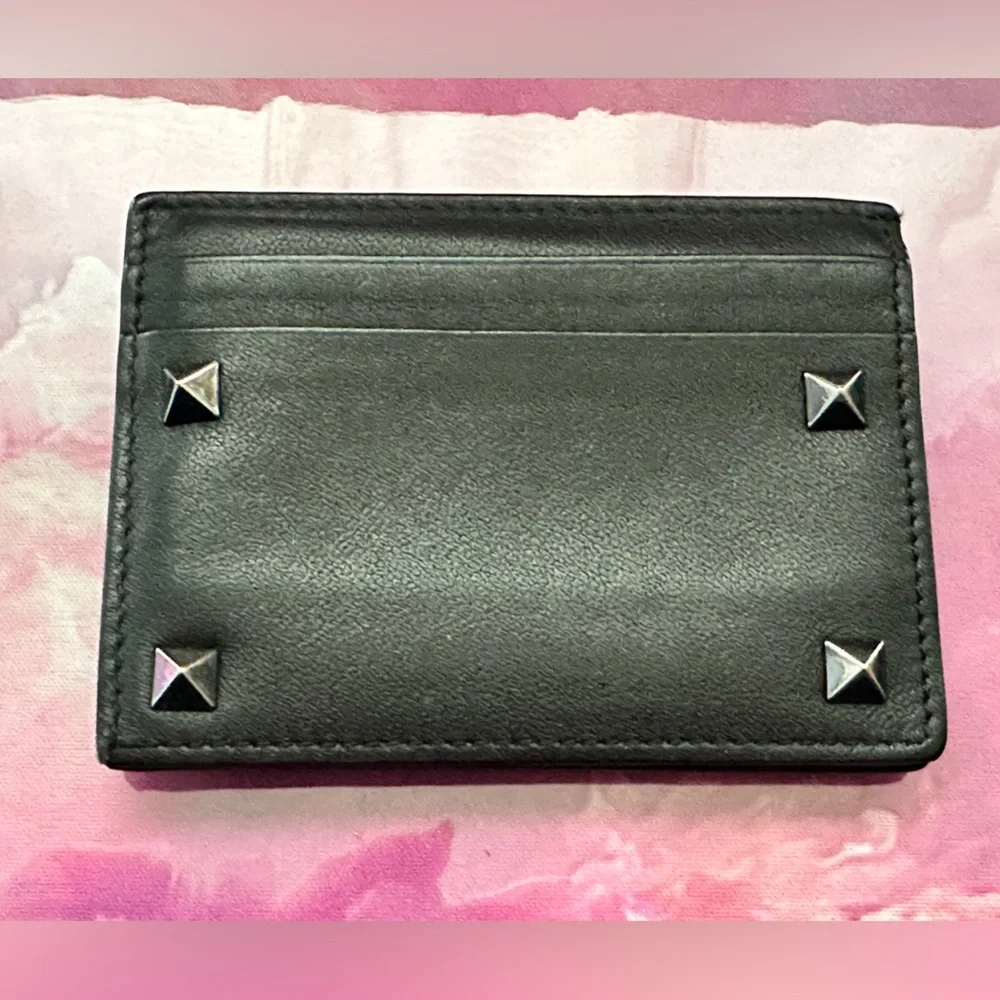 Valentino Garavani Black Studded Card Holder (EUC)
